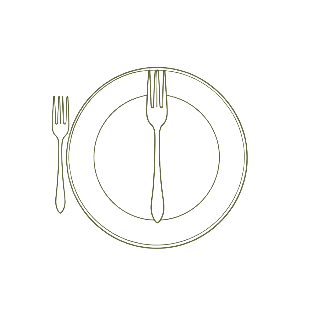 Dinner plate with cutlery